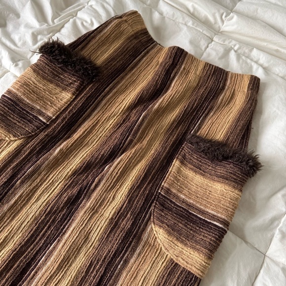 🤎 Y2K Groovy Bratz Vibes Wool Blend Stretchy Maxi Skirt - Picture 6 of 10